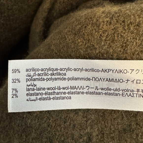 Zara Oversized Khaki Olive Green Long Sweater Coat size Medium NWOT - Picture 9 of 10